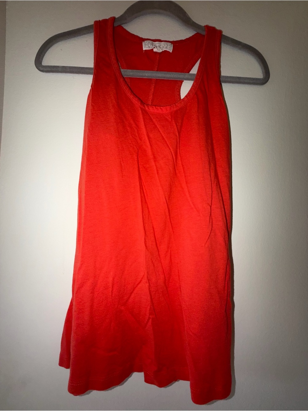 Bright Coral Red Women's Tank Top - Sleeveless Casual Swing - Size Small
